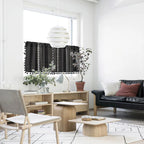 Black Geometric Cabinet Curtain, Tassel Rod-Pocket Panel — product view 6