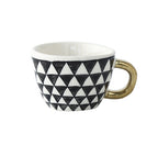 SacredHut | Cup with abstract geometric pattern and gold handle