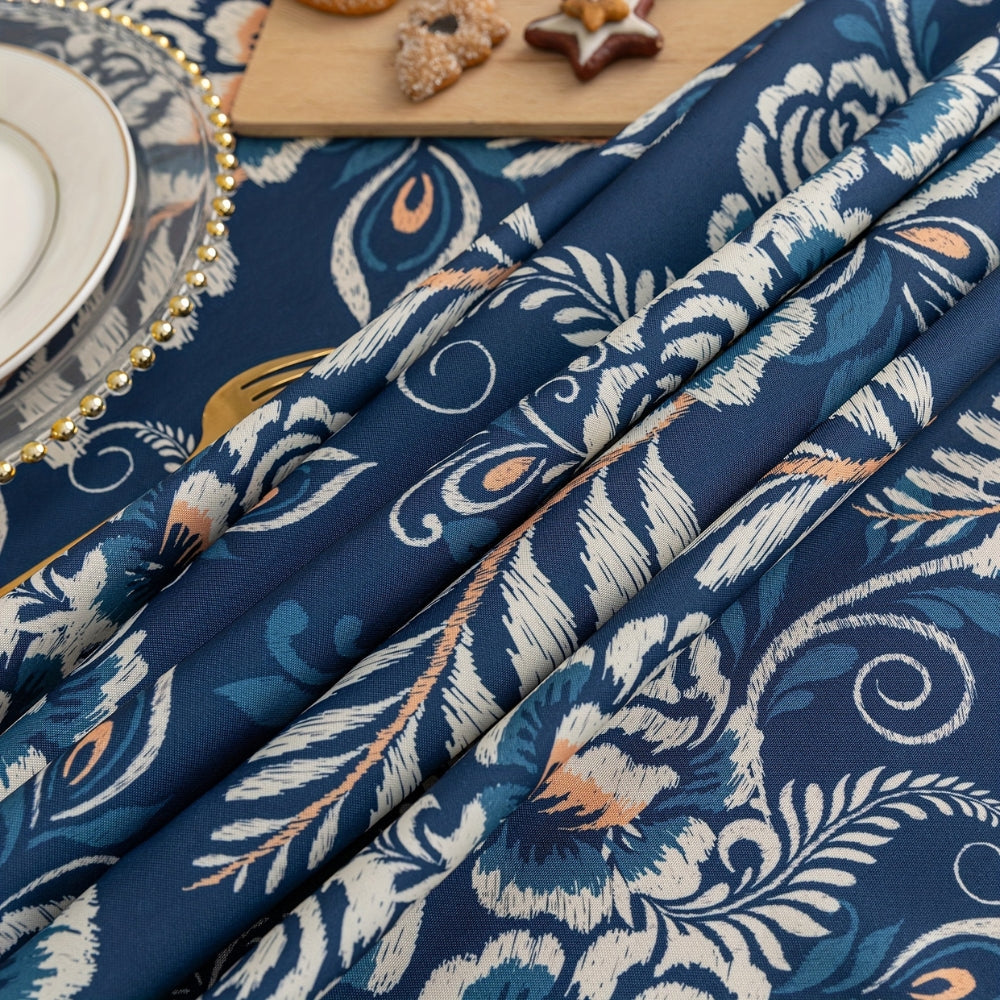 Boho Floral Tassel Tablecloth, Woven Dining Table Cover — product view 5