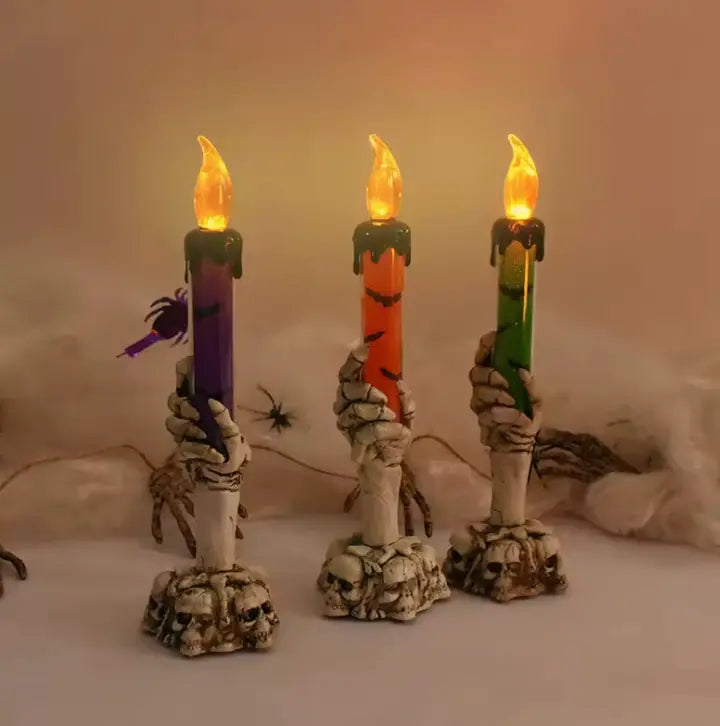 Skeleton Hand LED Candle Lamp, Battery Halloween Skull Decor - product view 2