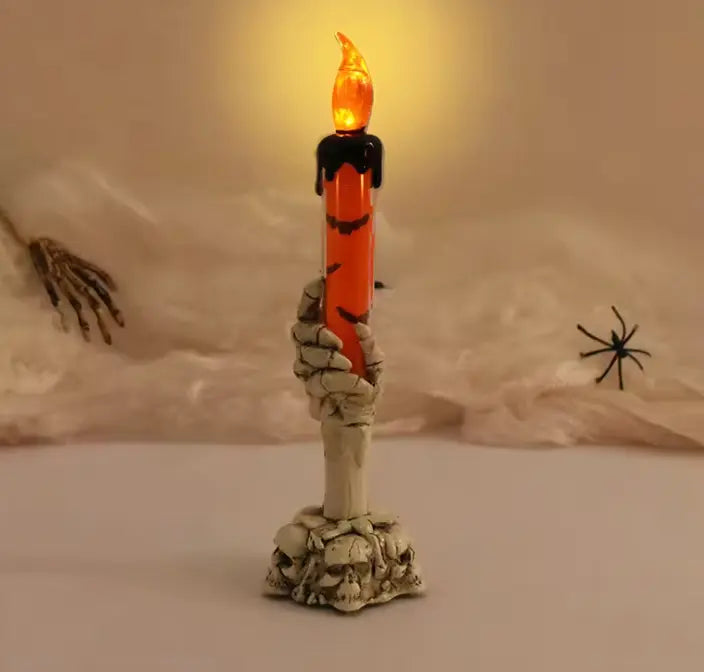 Skeleton Hand LED Candle Lamp, Battery Halloween Skull Decor - product view 4