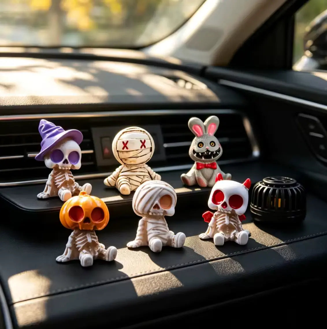 Mini Halloween Skeleton Figurines, 6-Piece Resin Decoration Set - product view 3