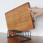Steel Cutting Board Rack, Five-Divider Kitchen Storage Organizer — product view 3