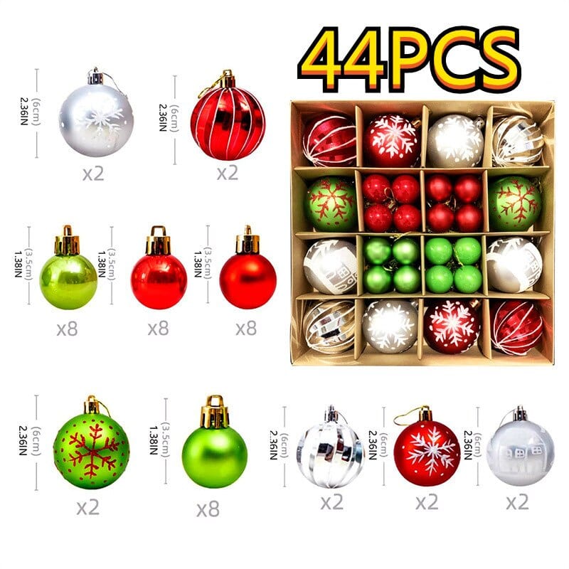 Christmas Tree Ornament Set, Shatterproof Plastic Baubles - product view 8