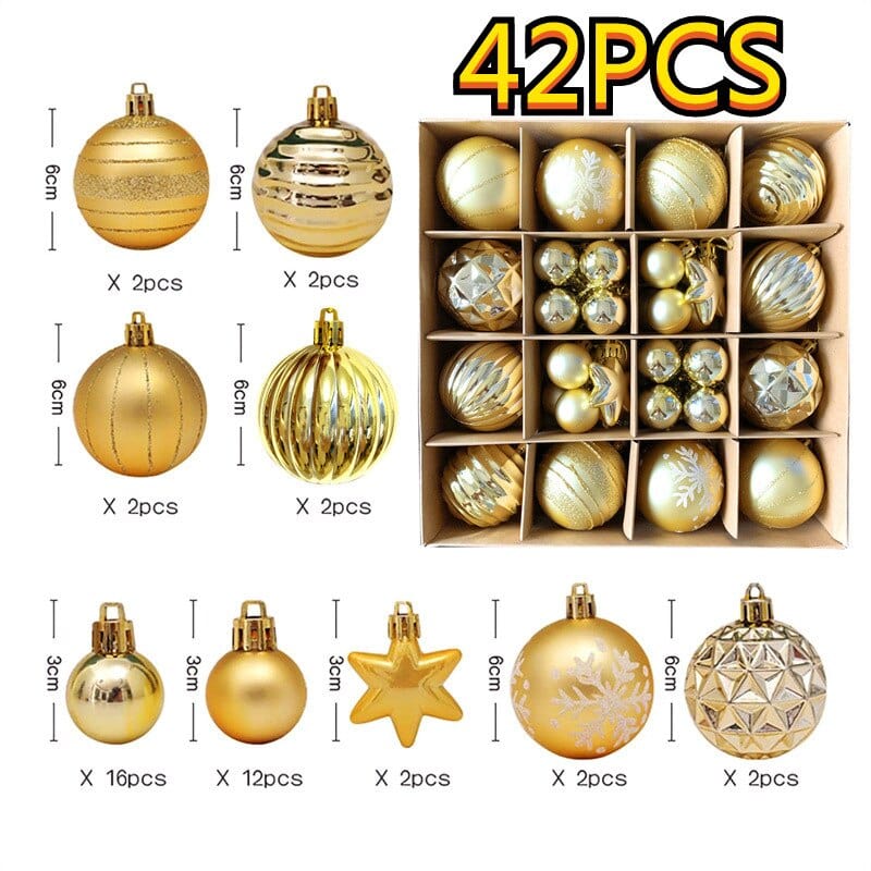 Christmas Tree Ornament Set, Shatterproof Plastic Baubles - product view 9