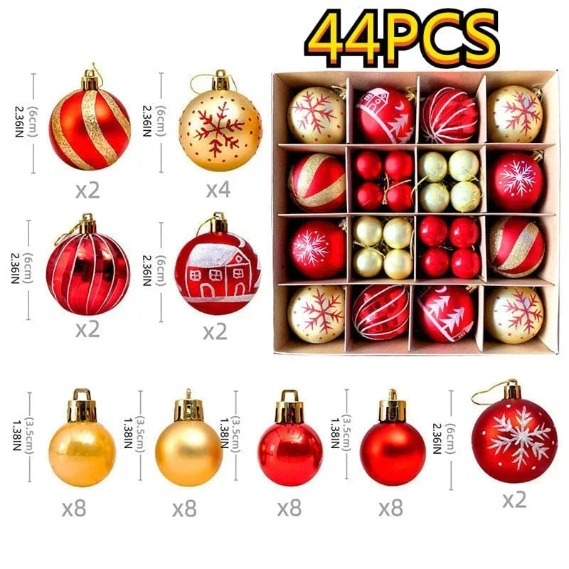 Christmas Tree Ornament Set, Shatterproof Plastic Baubles - product view 14