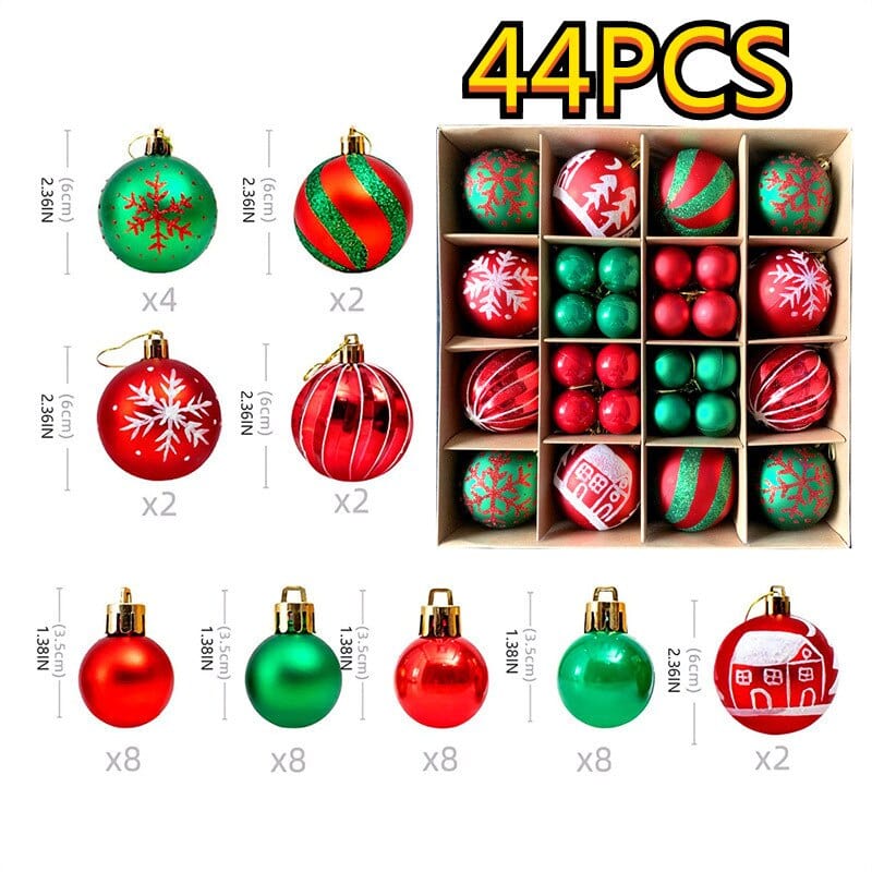 Christmas Tree Ornament Set, Shatterproof Plastic Baubles - product view 10