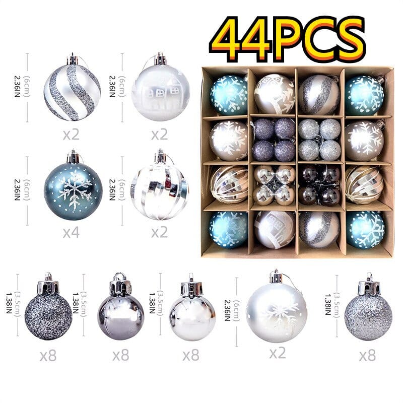 Christmas Tree Ornament Set, Shatterproof Plastic Baubles - product view 3