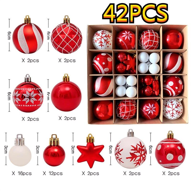 Christmas Tree Ornament Set, Shatterproof Plastic Baubles - product view 5