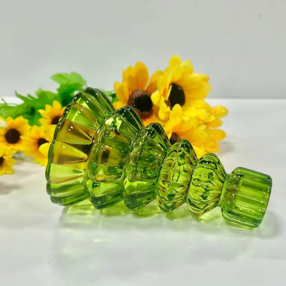 Christmas Tree Glass Candle Holders, Set of 3 Holiday Table Decor — product view 4