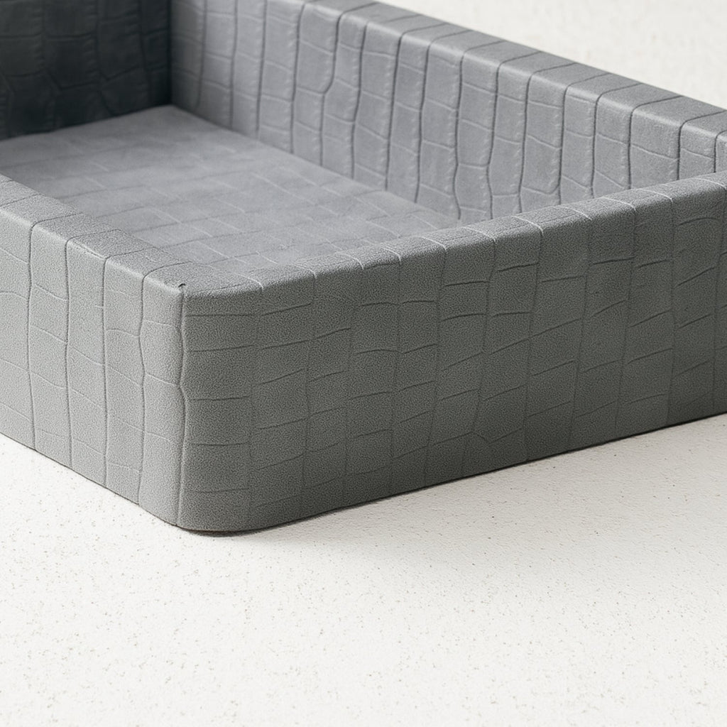 Crocodile-Texture Organizer Tray, Wooden Jewelry and Key Catchall — product view 9