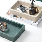 Crocodile-Texture Organizer Tray, Wooden Jewelry and Key Catchall — product view 8