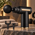 Handheld percussion massage gun for deep tissue muscle recovery