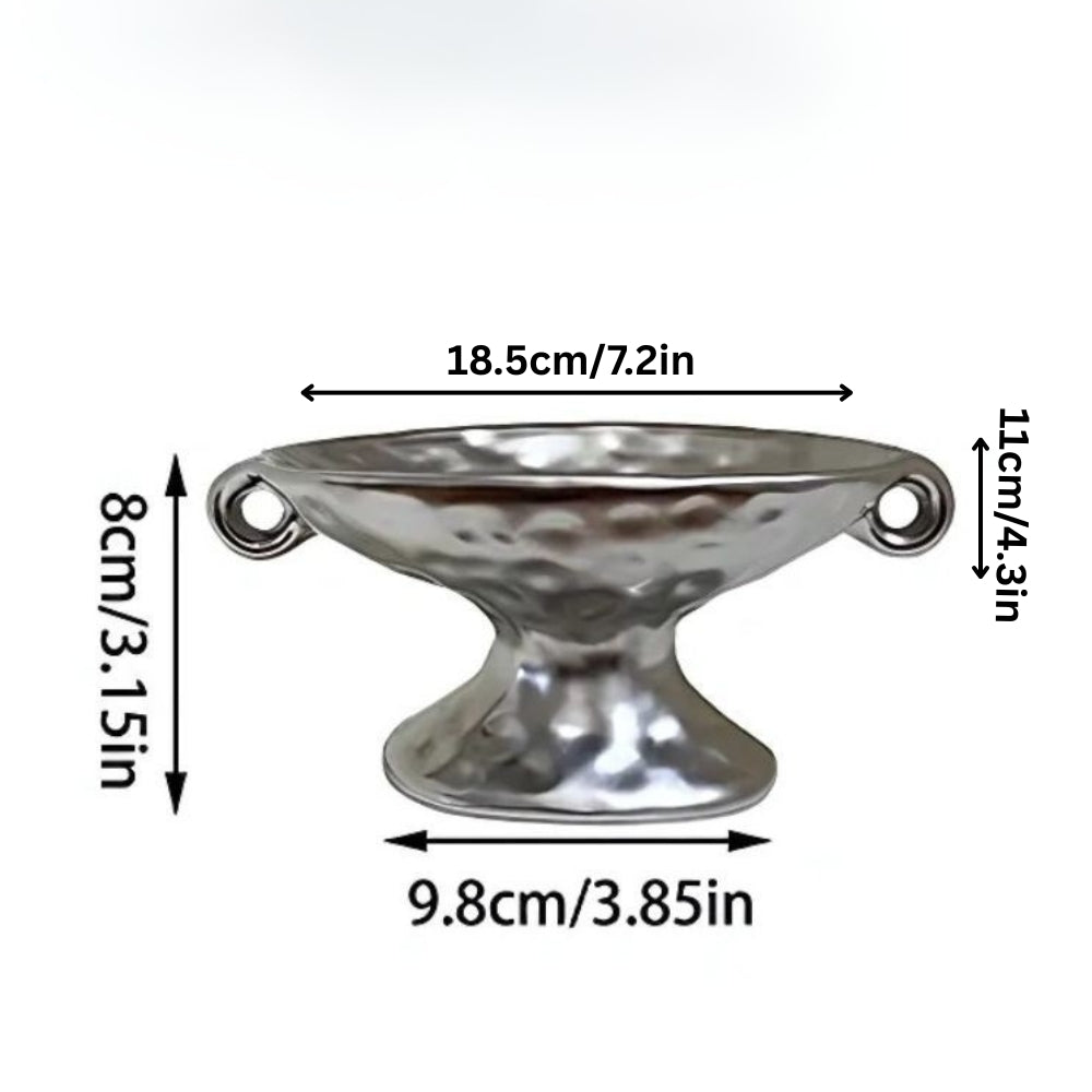 Oval Ceramic Jewelry Tray with Handles, Decorative Organizer Dish — product view 9