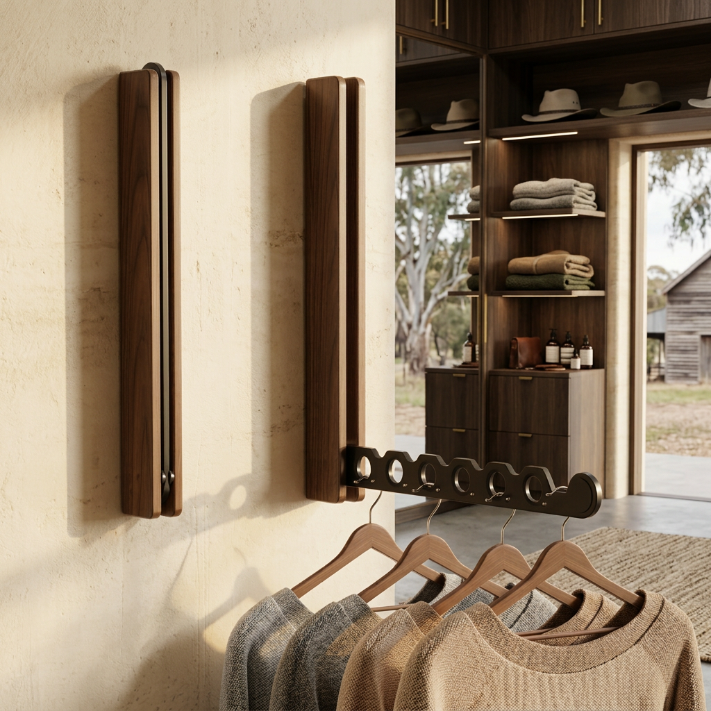 Wall-Mounted Folding Clothes Rack — product view 5