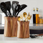 Acacia Wood Utensil Holder, 360-Degree Rotating Kitchen Organizer — product view 5