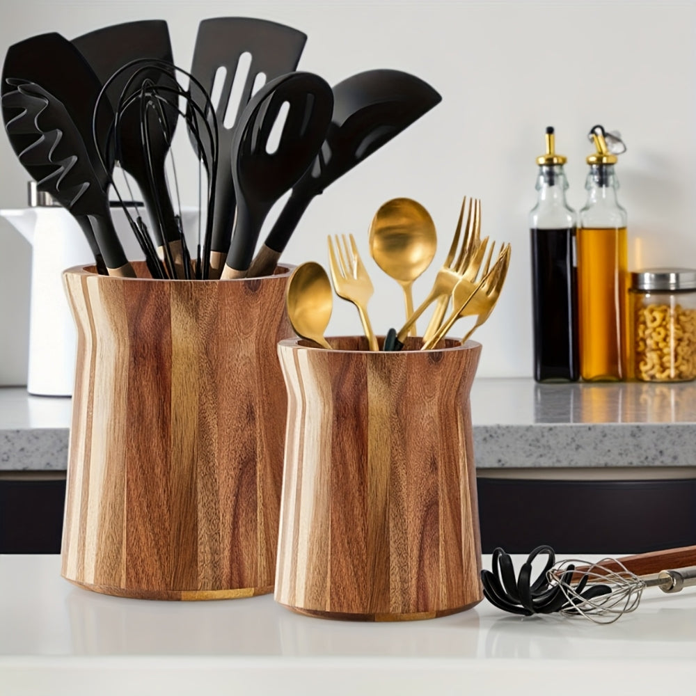 Acacia Wood Utensil Holder, 360-Degree Rotating Kitchen Organizer — product view 5