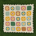 Floral Crochet Throw Pillow Cover, Multicolor Boho Cushion Cover — product view 7
