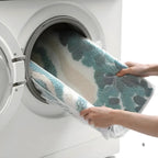 Coastal Wave Bath Mat, Absorbent Non-Slip Microfiber Bathroom Rug — product view 6