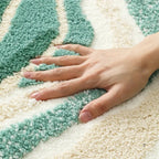 Coastal Wave Bath Mat, Absorbent Non-Slip Microfiber Bathroom Rug — product view 7