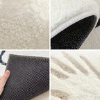 SacredHut | Checkered Cozy Nightstand Rug Irregular Shape Rug