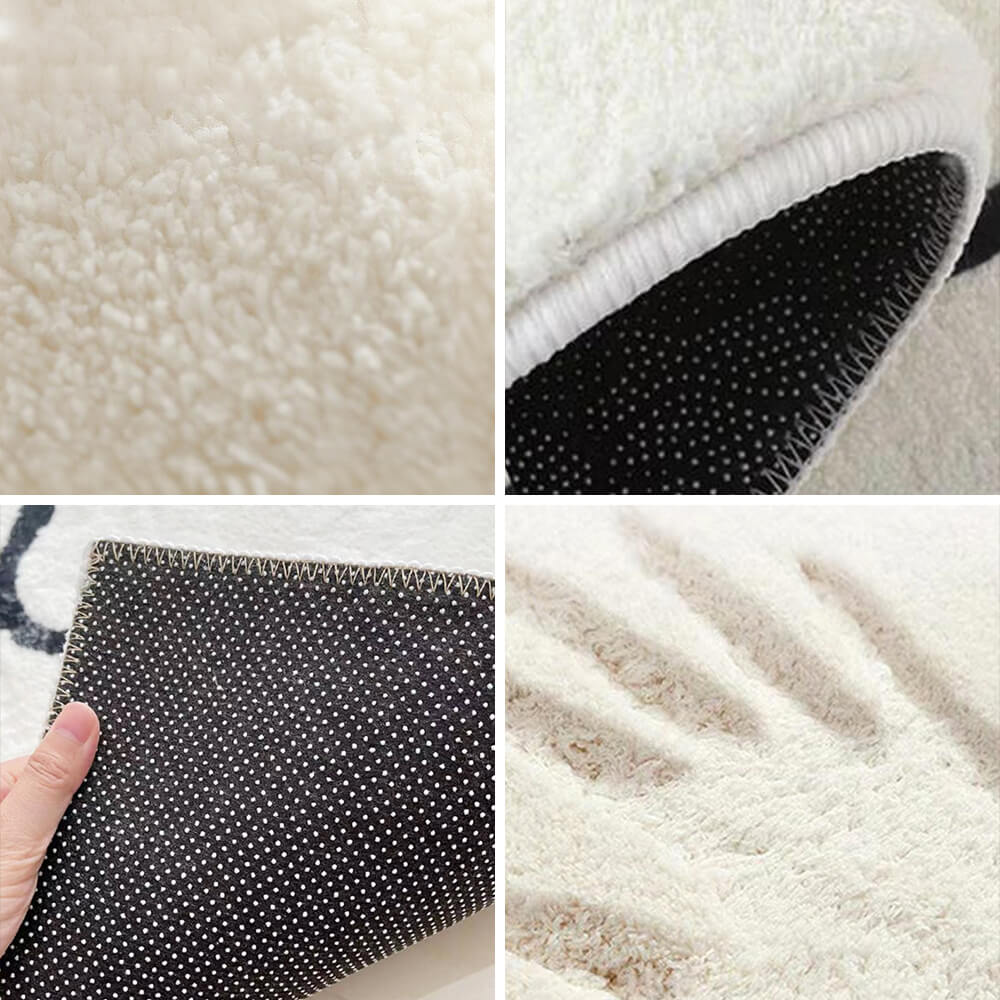 SacredHut | Checkered Cozy Nightstand Rug Irregular Shape Rug