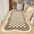 SacredHut | Checkered Cozy Nightstand Rug Irregular Shape Rug