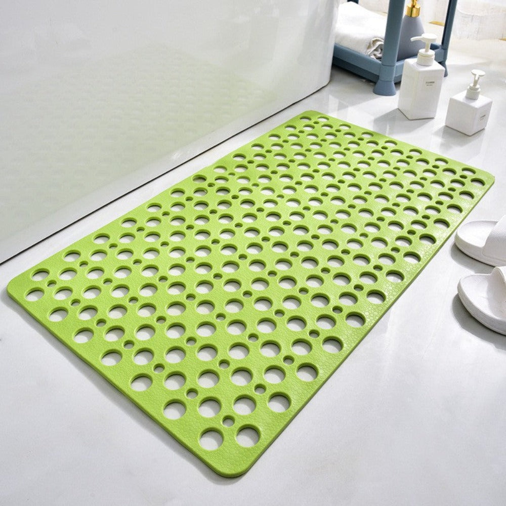 Non-Slip Shower Mat with Suction Cups & Drain Holes — Green