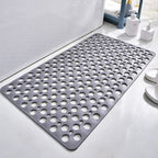Non-Slip Shower Mat with Suction Cups & Drain Holes — Gray