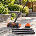Patio joint and weed brush set with adjustable long handle