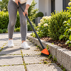 Patio joint and weed brush set with adjustable long handle