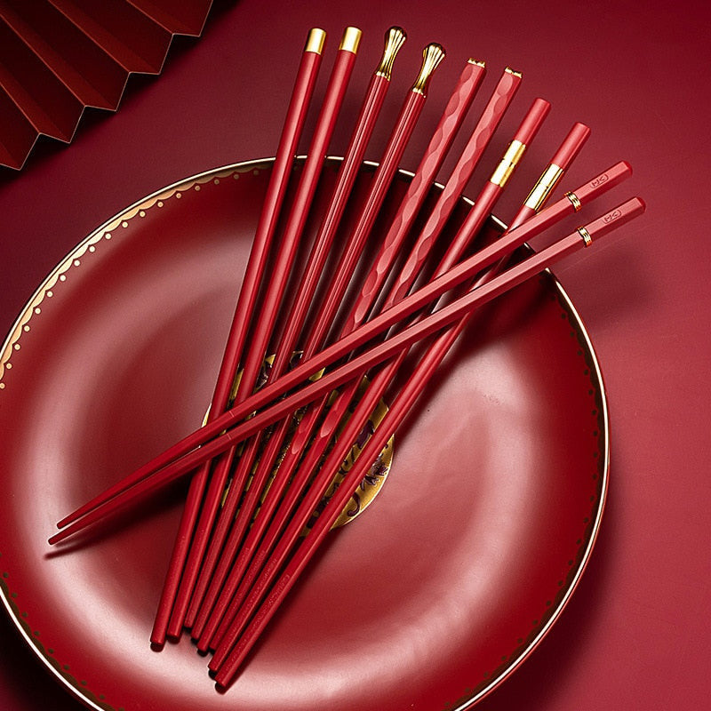 SacredHut | DineLux – Luxurious Chopstick Set with Refined Designs (5 Pairs)