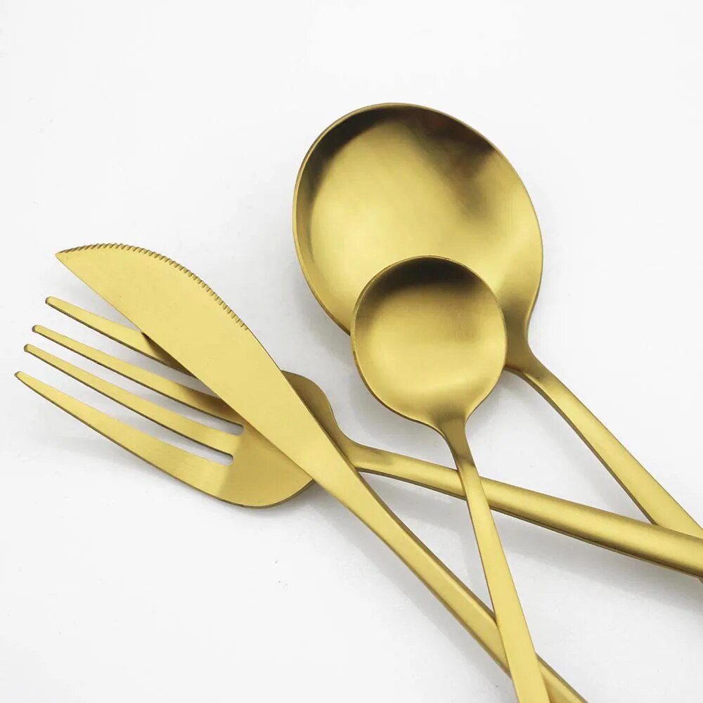 SacredHut | High-Quality Stainless Steel Cutlery Set for 6 People - Elegant Cutlery Collection