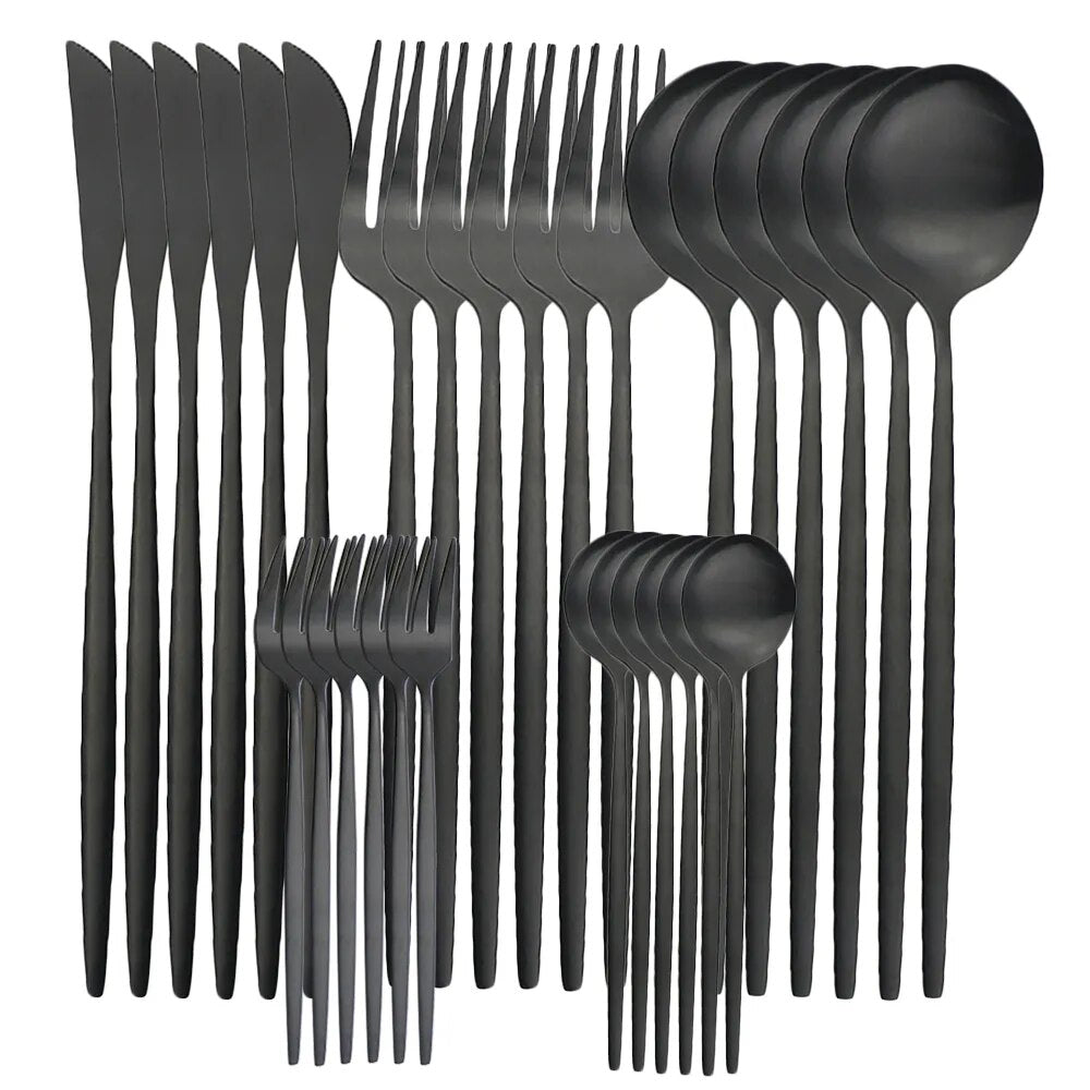 SacredHut | High-Quality Stainless Steel Cutlery Set for 6 People - Elegant Cutlery Collection