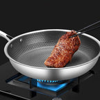 SacredHut | Premium Stainless Steel Frying Pan with Non-Stick Pixel Technology – Perfect for Healthy Frying