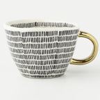 SacredHut | Cup with abstract geometric pattern and gold handle