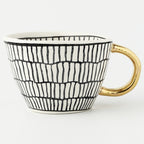 SacredHut | Cup with abstract geometric pattern and gold handle