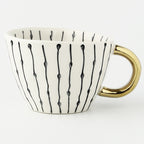 SacredHut | Cup with abstract geometric pattern and gold handle