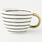 SacredHut | Cup with abstract geometric pattern and gold handle
