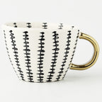 SacredHut | Cup with abstract geometric pattern and gold handle