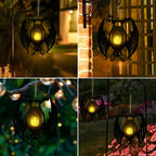 Gothic Bat Hanging Lantern Candle Holder, Halloween Decor - product view 2