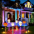 Halloween Solar Pathway Lights, Set of 6 Pumpkin Skull Ghost Stakes - product view 1