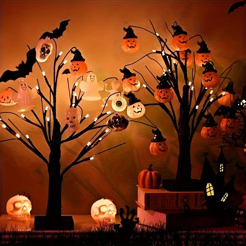 Halloween LED Birch Tree, Orange or Purple Lights, USB or Battery - product view 1