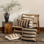 Boho Striped Throw Pillow Cover, Woven Cushion Cover with Hidden Zipper — product view 5