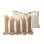 Boho Striped Throw Pillow Cover, Woven Cushion Cover with Hidden Zipper — product view 3