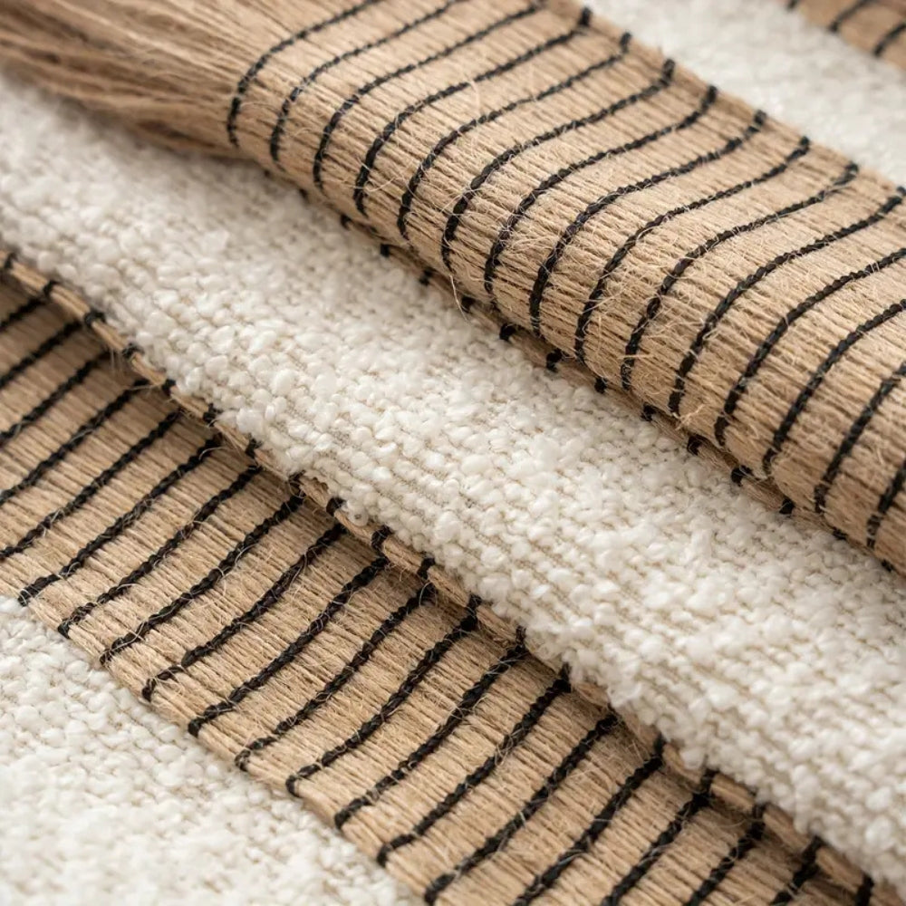 Boho Striped Throw Pillow Cover, Woven Cushion Cover with Hidden Zipper — product view 8