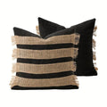 Boho Striped Throw Pillow Cover, Woven Cushion Cover with Hidden Zipper — product view 1