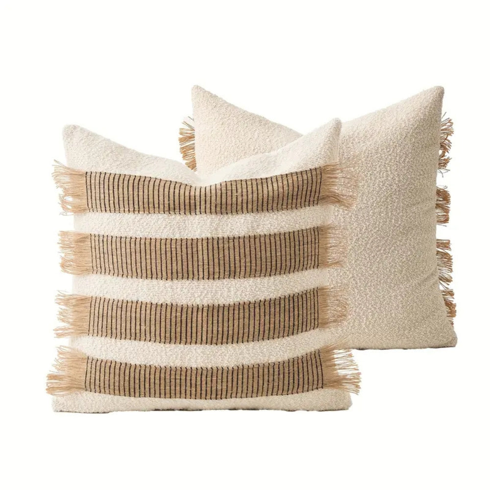 Boho Striped Throw Pillow Cover, Woven Cushion Cover with Hidden Zipper — product view 10
