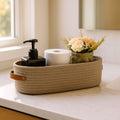Woven Storage Basket with Handles, Bathroom and Shelf Organizer — product view 1