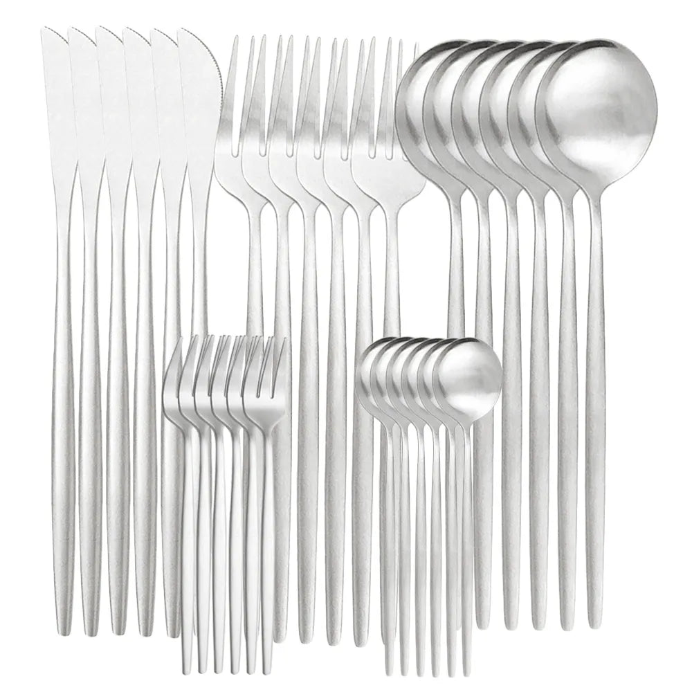 SacredHut | High-Quality Stainless Steel Cutlery Set for 6 People - Elegant Cutlery Collection